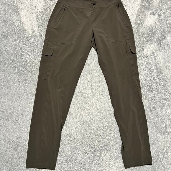 Athleta Pants Womens 14 Tall Chelsea Cargo Gray Zip Pocket Stretch - Picture 1 of 10